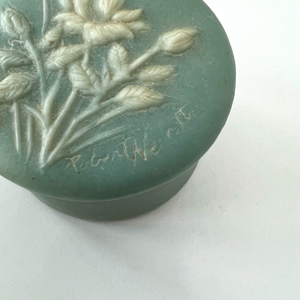 Vintage 1970's Robert Nemith Carved Cameo Floral Trinket Box